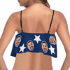 Custom Face Stripe Star Flag Ruffle Bikini