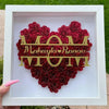 Mom Heart Shaped Monogram Flower Shadow Box